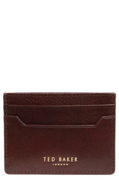 Ted Baker London Cavendish Pebbled Cardholder In Tan