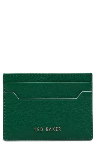 Ted Baker London Cavendish Pebbled Leather Cardholder In Bright Green