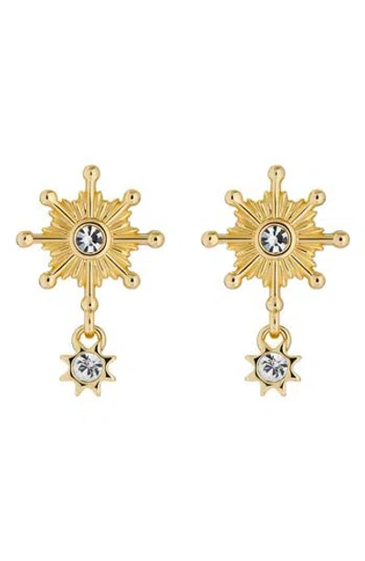 Ted Baker London Celtis Celestial Cubic Zirconia Star Drop Earrings In Gold Tone/clear Crystal