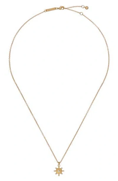 Ted Baker London Celtis Celestial Cubic Zirconia Star Pendant Necklace In Gold Tone/clear Crystal