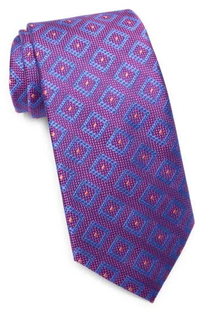 Ted Baker London Consort Diamond Print Silk Blend Tie In Pink