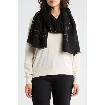 Ted Baker London Contrast Stitch Border Scarf In Bk