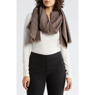Ted Baker London Contrast Stitch Border Scarf In Br