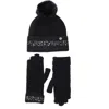 Ted Baker London Crystal Faux Fur Pompom Beanie & Scarf Box Set In Black