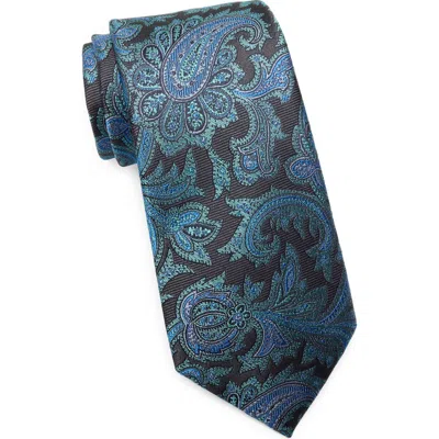 Ted Baker London Culpeper Twill Paisley Silk Blend Tie In Black