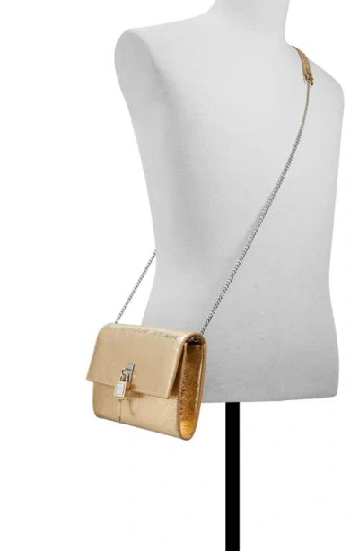 Ted Baker London Cyra Metallic Leather Crossbody Bag In Textured Gold