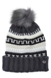 Ted Baker London Fair Isle Beanie With Faux Fur Pompom In Multi