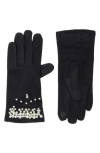 Ted Baker London Faux Pearl Embellished Gloves In Black