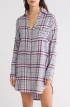 Ted Baker London Flannel Night Shirt In Homebody Plaid