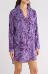Ted Baker London Flannel Night Shirt In Julian Light Plum