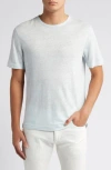 Ted Baker Short Sleeve Linen Crewneck Tee In Stone