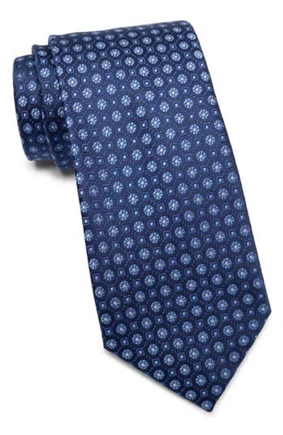 Ted Baker London Florette Silk Blend Tie In Blue