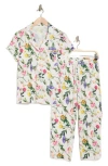 Ted Baker London Flourish Short Sleeve Top & Pants Pajamas In Scattered Bouquet