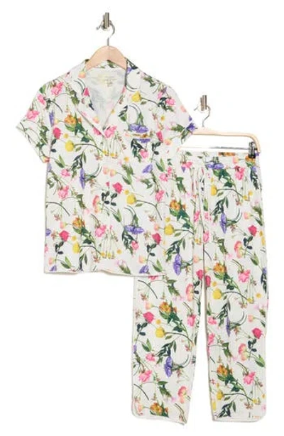 Ted Baker London Flourish Short Sleeve Top & Pants Pajamas In Scattered Bouquet