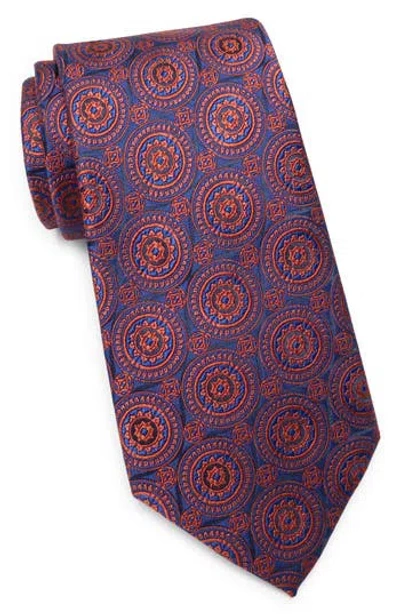 Ted Baker London Grand Medallion Silk Blend Tie In Orange