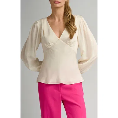 Ted Baker London Harmony Balloon Sleeve Top In Neutral