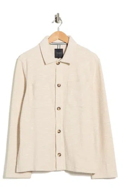 Ted Baker London Hookly Long Sleeve Jersey Overshirt In Brown