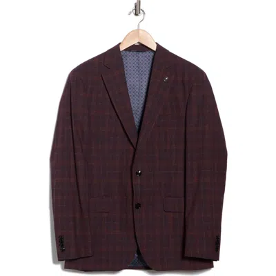 Ted Baker London Jarrow Plaid Wool Blend Sport Coat In Brown