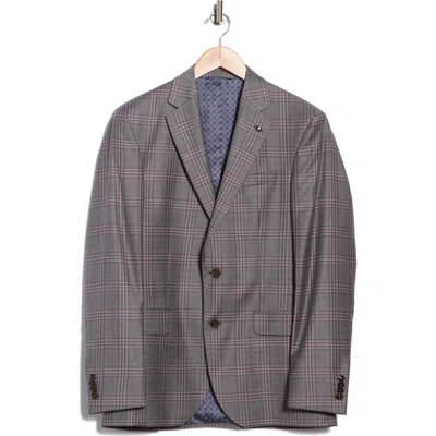 Ted Baker London Jarrow Plaid Wool Sport Coat In Gray