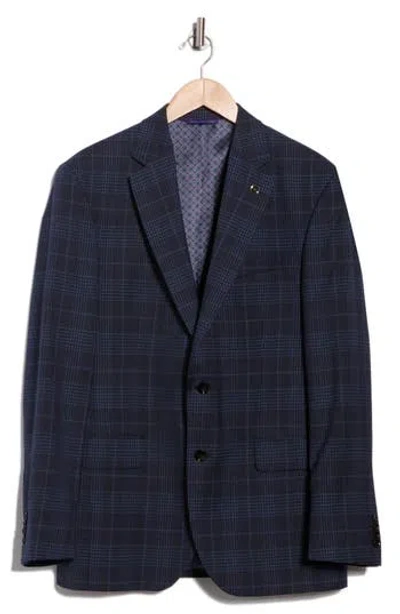 Ted Baker London Jarrow Slim Fit Blue Plaid Wool Blazer