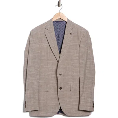 Ted Baker London Jarrow Slim Fit Gray Wool Blend Blazer In Brown