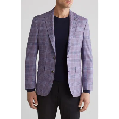 Ted Baker London Jay Slim Fit Windowpane Check Blazer In Purple