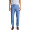 Ted Baker London Jerome Flat Front Linen & Cotton Slub Dress Pants In Light Blue