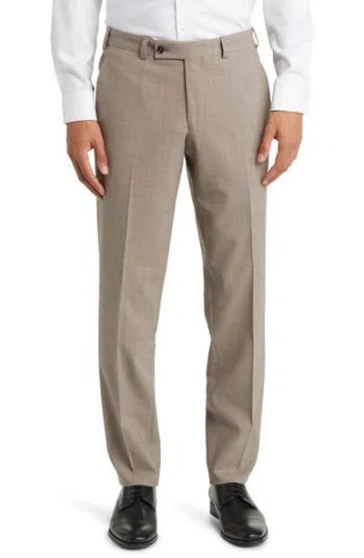 Ted Baker London Jerome Soft Constructed Stretch Wool Dress Pants In Beige