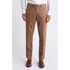 Ted Baker London Jerome Soft Constructed Wool Blend Pants In Camel