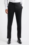 Ted Baker London Josh Slim Fit Wool Tuxedo Pants In Black