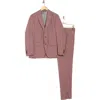 Ted Baker London Karl Slim Fit Coral Crosshatch Wool Blend Suit In Coral