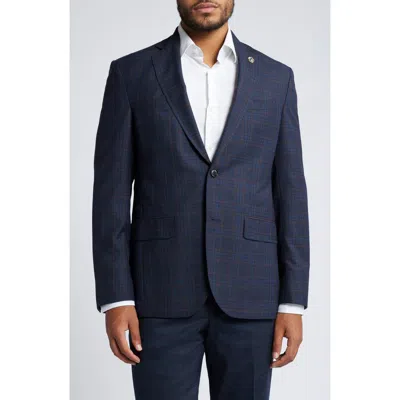 Ted Baker London Karl Slim Fit Plaid Wool Sport Coat In Navy