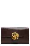 Ted Baker London Kira Rose Leather Clutch In Brown
