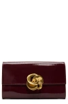 Ted Baker London Kira Rose Leather Clutch In Burgundy