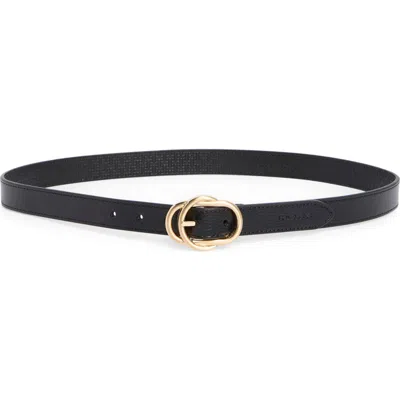 Ted Baker London Leather Double Ring Belt In Black