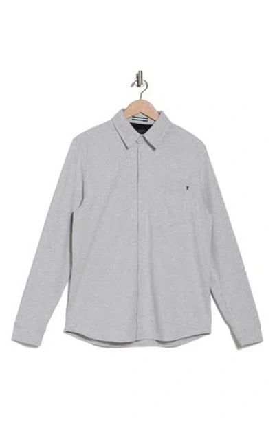 Ted Baker London Leyland Stretch Cotton Button-up Shirt In Light Grey