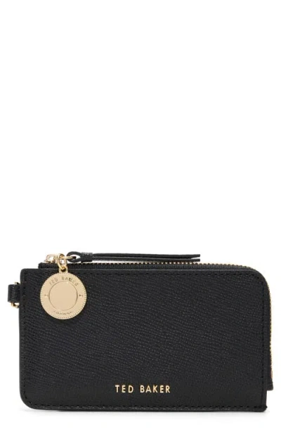 Ted Baker London Lulu Leather Zip Card Case In Black