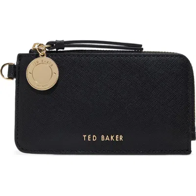 Ted Baker London Lulu Leather Zip Card Case In Black
