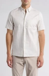 TED BAKER TED BAKER LONDON LYTHAM REGULAR FIT STRIPE SHORT SLEEVE COTTON BUTTON-UP SHIRT