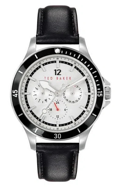 Ted Baker London Northn Leather Strap Watch, 43mm In Multi