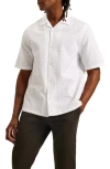 Ted Baker Textured Short Sleeve Button Front Shirt In White