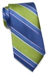 Ted Baker London Orsman Satin Stripe Tie In Green