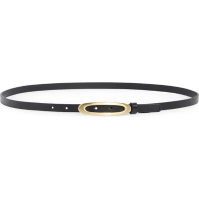 Ted Baker London Oval Buckle Leather Belt In Black