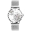 Ted Baker Phylipa Peonia Mesh Strap Watch, 37mm In Silver