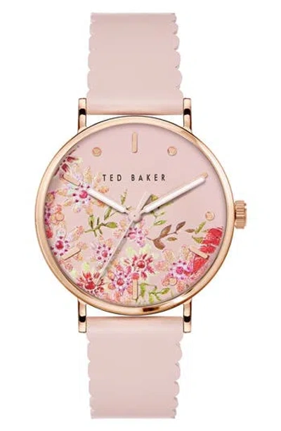Ted Baker London Phylipa Retro Leather Strap Watch, 37mm