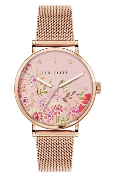 Ted Baker London Phylipa Retro Mesh Strap Watch, 37mm