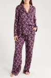 Ted Baker London Piped Silky Satin Pajamas In Purple