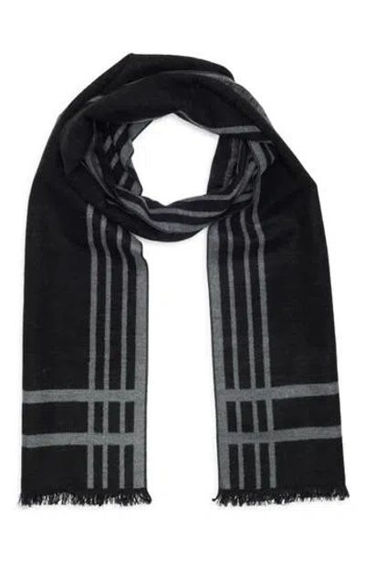 Ted Baker London Plaid Silk Reversible Scarf In Black