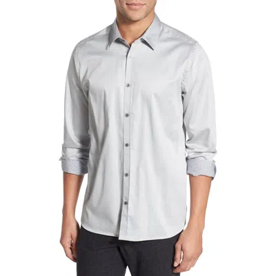 Ted Baker London Plancuf Extra Slim Fit Stretch Sport Shirt In Light Grey