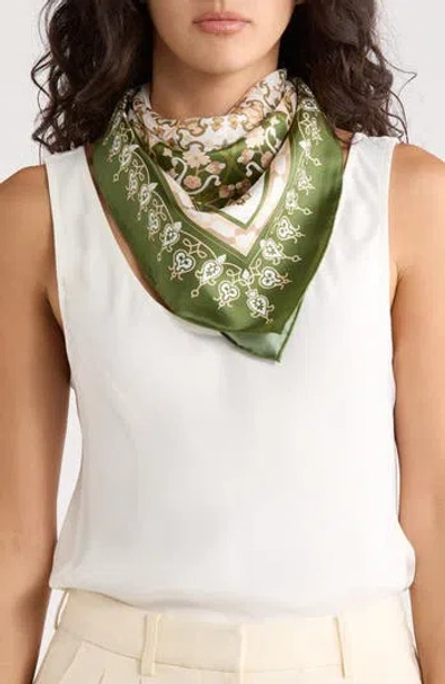Ted Baker London Printed Silk Square Scarf In Green